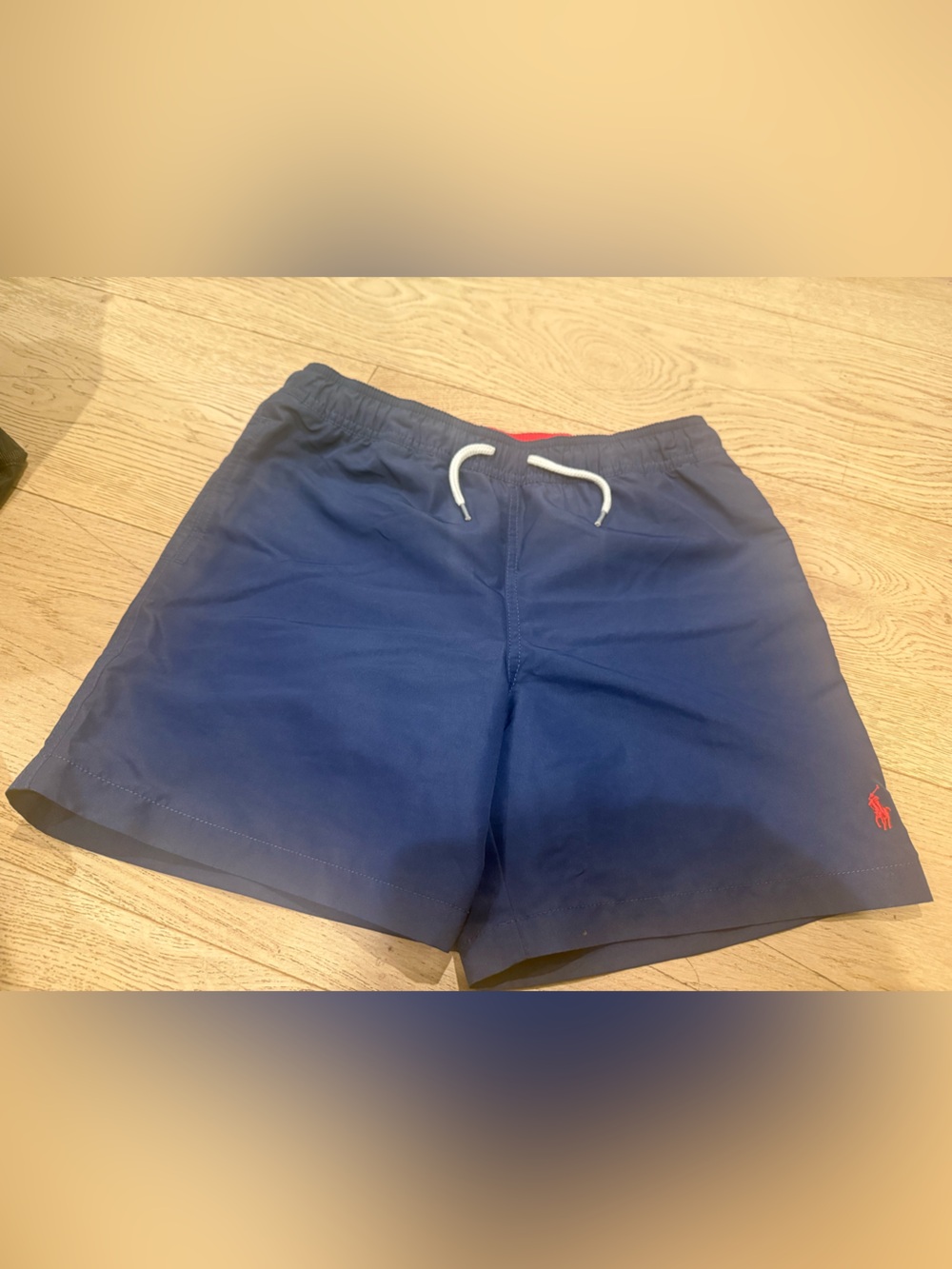 Polo by Ralph Lauren Navy Blue Kids Swim Trunks with Red Logo